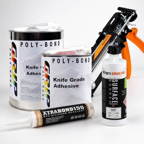 Stone adhesives sealers and cleaners